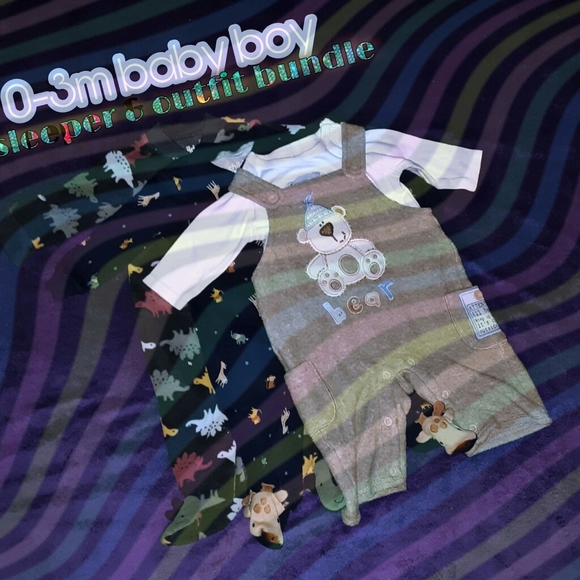 child of mine Other - 0-3m sleeper & outfit bundle 💙🐻